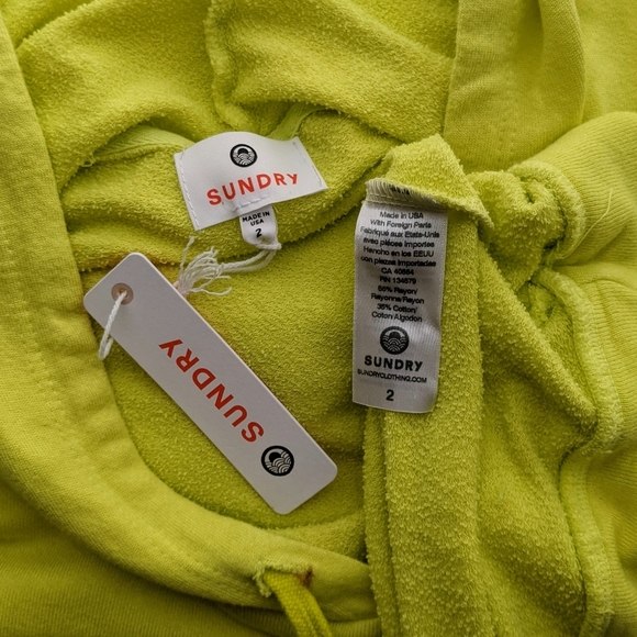Sundry Basic Hoodie Pullover Tie Dye Drawstrings Long Sleeves Lemonade M NWT - Picture 14 of 14
